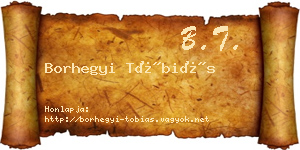 Borhegyi Tóbiás névjegykártya